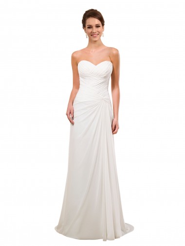 Ivory Sheath Sweetheart Chapel Train Wedding Gowns York
