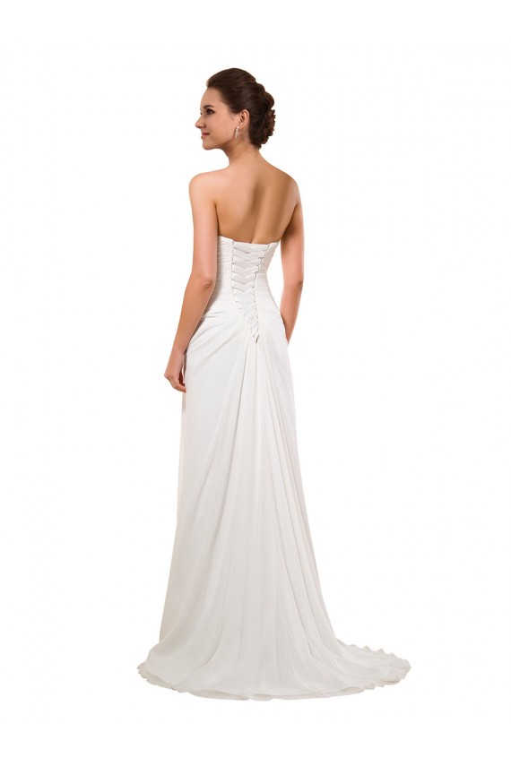 Ivory Sheath Sweetheart Chapel Train Wedding Gowns York