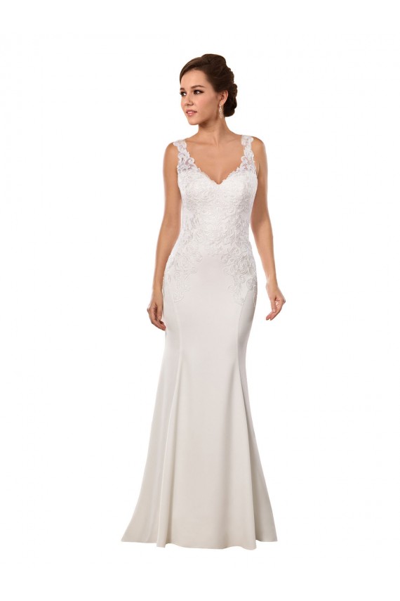 Ivory Mermaid V-Neck Chapel Train Sexy Wedding Dress York