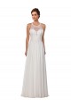 Ivory Sheath Illusion Neck Sleeveless Chapel Train Wedding Dress York