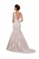 Ivory & Champagne Mermaid V-Neck Chapel Train Modern Wedding Dress York