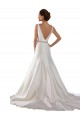V-Back Ivory Mermaid Bateau Neck Chapel Train Modern Wedding Dress York