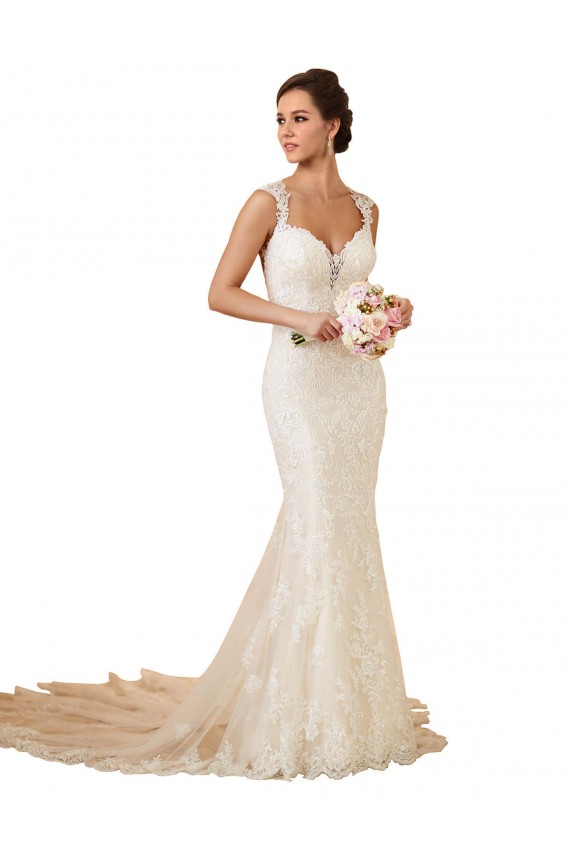 Keyhole Back Ivory Mermaid Sweetheart Chapel Train Modern Wedding Dress York