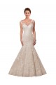 White Mermaid Illusion Neck Chapel Train Wedding Dress York