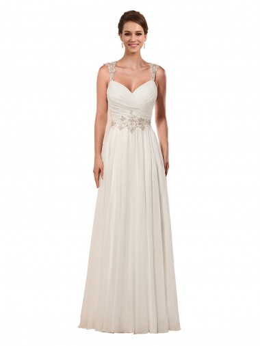 Keyhole Back Ivory Sheath Sweetheart Chapel Train Wedding Dress York