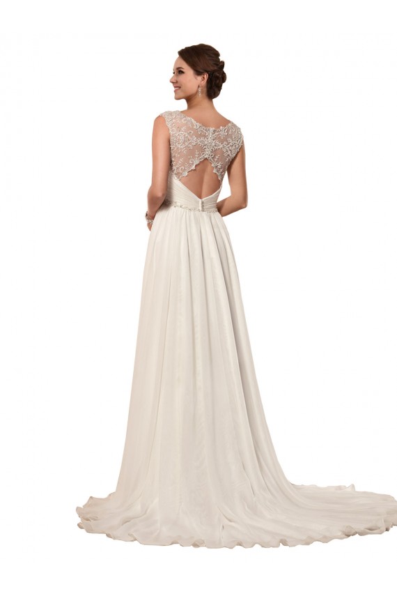 Keyhole Back Ivory Sheath Sweetheart Chapel Train Wedding Dress York