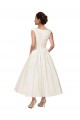 Ivory A-Line V-Neck Ankle Length Wedding Dress York