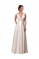 Ivory A-Line V-Neck Sleeveless Chapel Train Wedding Gowns York