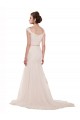 Ivory Mermaid Off the Shoulder Sleeveless Chapel Train Beach Wedding Dress York