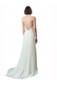 Ivory A-Line V-Neck Chapel Train Beach Wedding Dress York