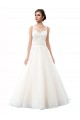 Ivory A-Line Illusion Neck Cathedral Train Beach Wedding Dress York