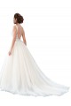 Ivory A-Line Illusion Neck Cathedral Train Beach Wedding Dress York