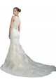 Ivory Mermaid Illusion Neck Chapel Train Beach Wedding Dress York