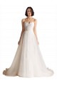 Low Back Ivory A-Line Sweetheart Sweep Train Bridal Wedding Dress York