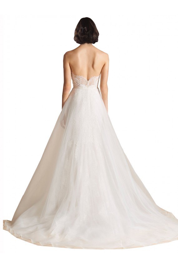 Low Back Ivory A-Line Sweetheart Sweep Train Bridal Wedding Dress York
