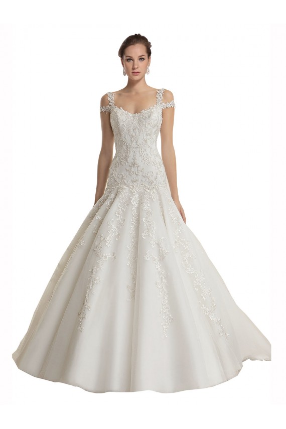 Ivory Mermaid Off the Shoulder Sweep Train Wedding Dress York