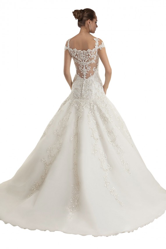 Ivory Mermaid Off the Shoulder Sweep Train Wedding Dress York
