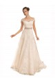 Ivory A-Line Off the Shoulder Chapel Train Beach Wedding Dress York