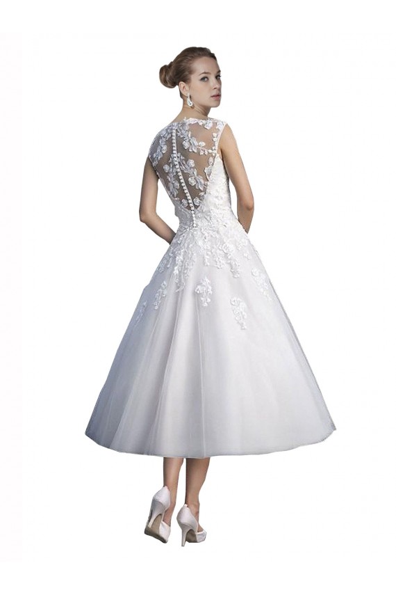 Ivory A-Line Sweetheart Tea Length Beach Wedding Dress York