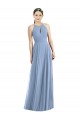 Dusty Blue A-Line Halter Neck Long Semi Formal Evening Dress / Bridesmaid Dress York