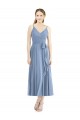 Dusty Blue A-Line Spaghetti Straps Tea Length Bridesmaid Dress York