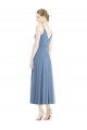 Dusty Blue A-Line Spaghetti Straps Tea Length Bridesmaid Dress York