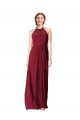 Burgundy A-Line Halter Neck Long Evening Gowns / Bridesmaid Dresses York