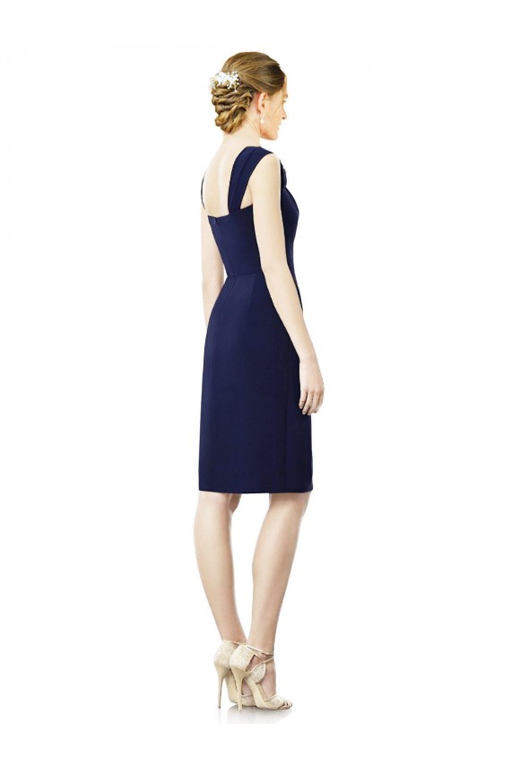 Dark Navy Sheath Sweetheart Knee Length Bridesmaid Dress York