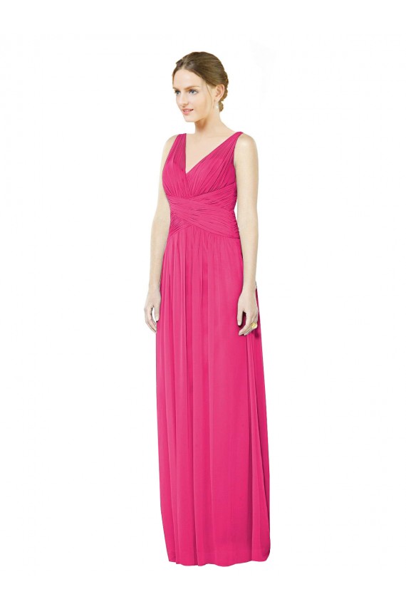 V-Back Azalea A-Line V-Neck Long Bridesmaid Dress York