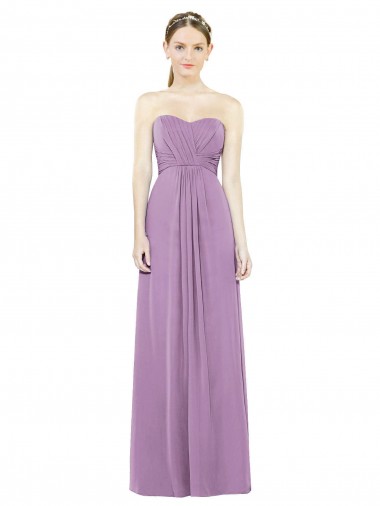 Dark Lavender A-Line Sweetheart Long Bridesmaid Dress York