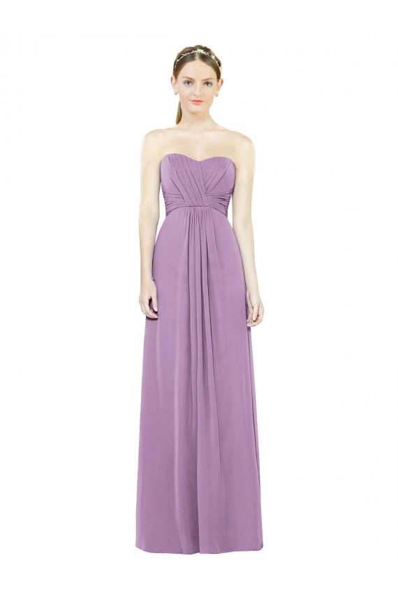 Dark Lavender A-Line Sweetheart Long Bridesmaid Dress York