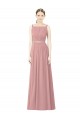 Dusty Pink A-Line High Neck Long Bridesmaid Dress York