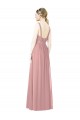 Dusty Pink A-Line High Neck Long Bridesmaid Dress York