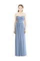 Dusty Blue A-Line Strapless Long Bridesmaid Gowns York