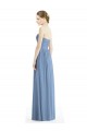 Dusty Blue A-Line Strapless Long Bridesmaid Gowns York