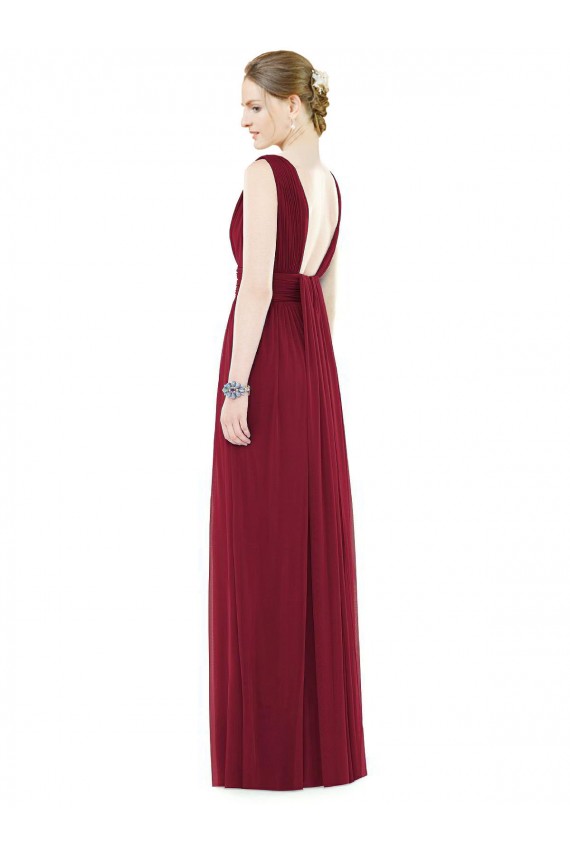 Royal Blue A-Line V-Neck Long Bridesmaid Gowns York