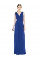 Royal Blue A-Line V-Neck Long Bridesmaid Gowns York