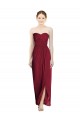 Burgundy Sheath Sweetheart Long Bridesmaid Dress York