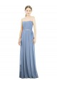 Dusty Blue A-Line Strapless Long Bridesmaid Dress York