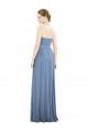 Dusty Blue A-Line Strapless Long Bridesmaid Dress York