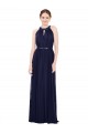 Dark Navy A-Line High Neck Long Bridesmaid Dress / Formal Dress York