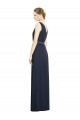 Dark Navy A-Line V-Neck Long Bridesmaid Gowns York