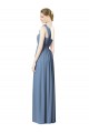 Dusty Blue A-Line One Shoulder Long Bridesmaid Dress York