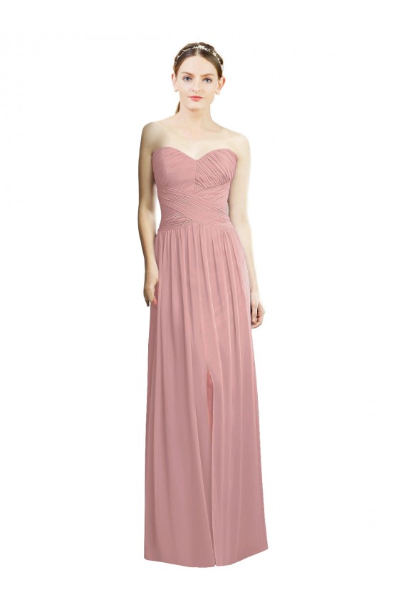 Dusty Pink A-Line Strapless Long Bridesmaid Dress / Evening Dress York