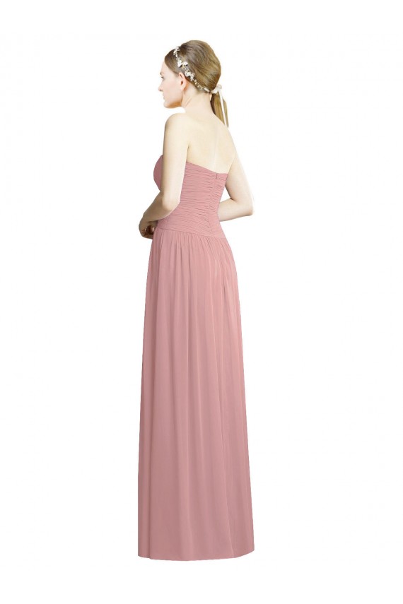 Dusty Pink A-Line Strapless Long Bridesmaid Dress / Evening Dress York