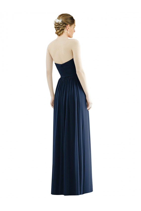 Dark Navy A-Line Strapless Long Formal Evening Gown / Bridesmaid Dress York