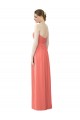 Coral A-Line Strapless Long Bridesmaid Dress York