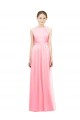 Salmon A-Line Halter Neck Long Bridesmaid Dress York