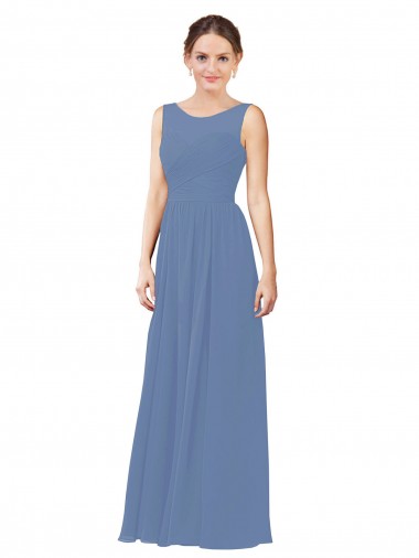 Windsor Blue Sheath Sweetheart Long Bridesmaid Dress York