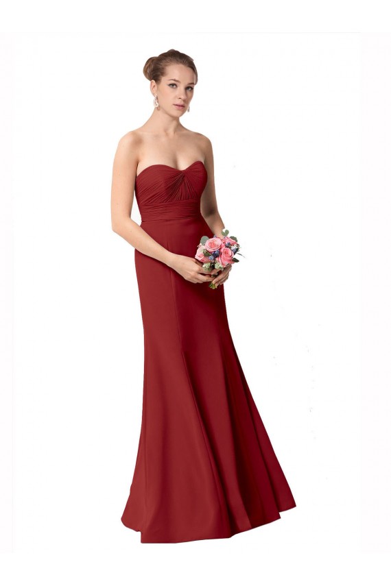 Burgundy Mermaid Sweetheart Long Bridesmaid Dress York